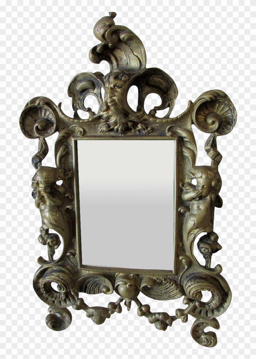 Antique Mirror Frame Tattoo Art Nouveau Filigree Art - Mirror Clipart