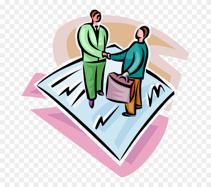 Co Workers Shake Hands Confirming Binding Image - Clip Art - Png Download