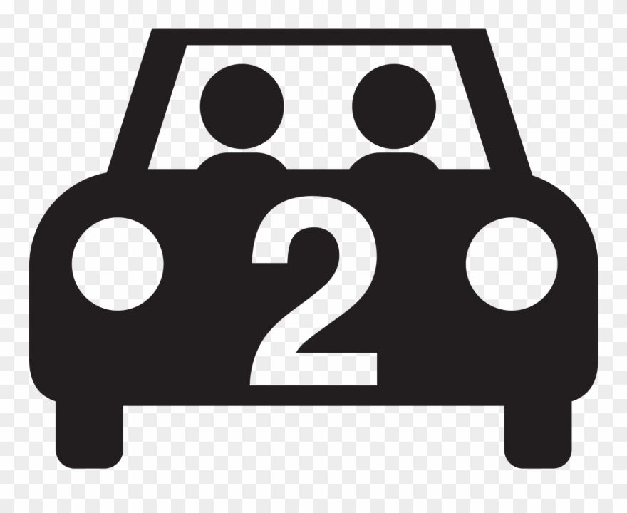 Whether Driving Your Coworkers Or Hitching A Ride With - Two People In Car Clipart - Png Download