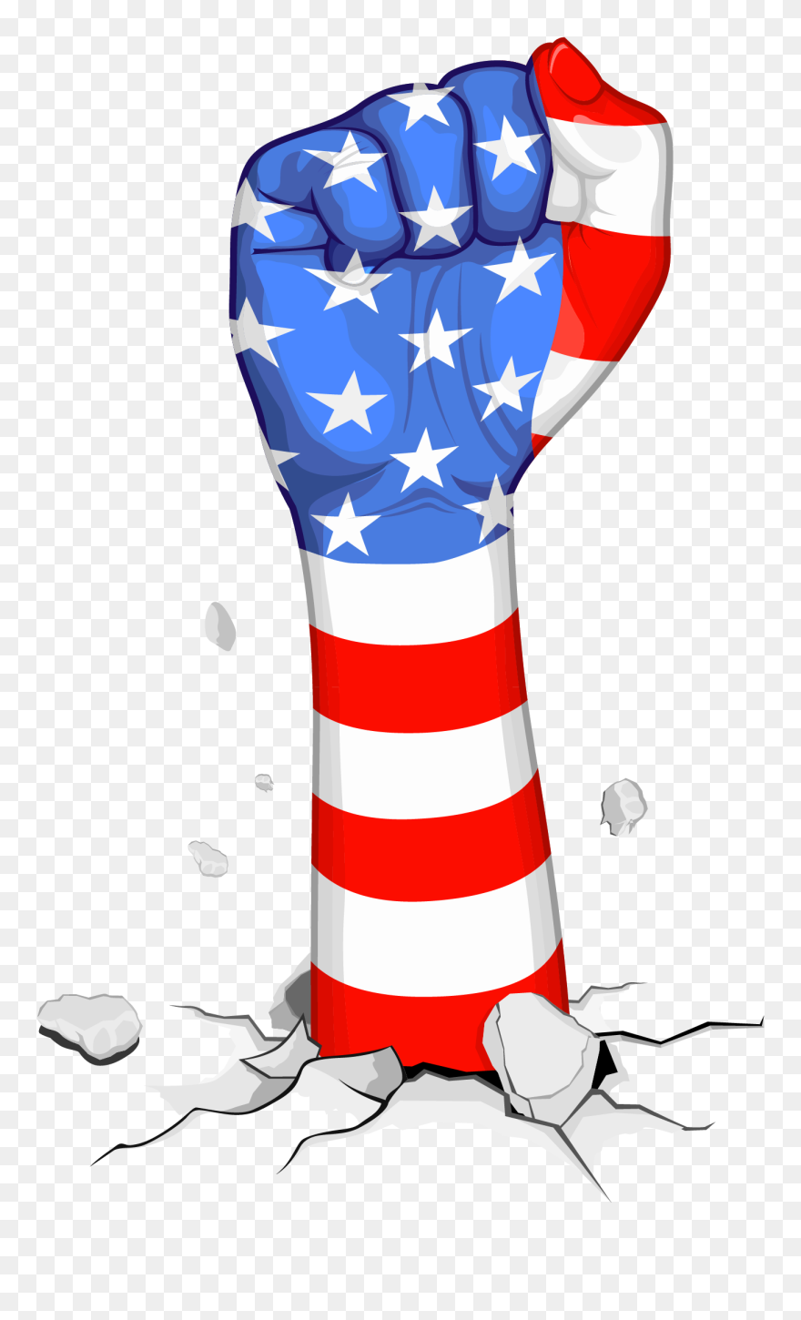 American Fist Flag Decor Png - 4th Of July Png Clipart