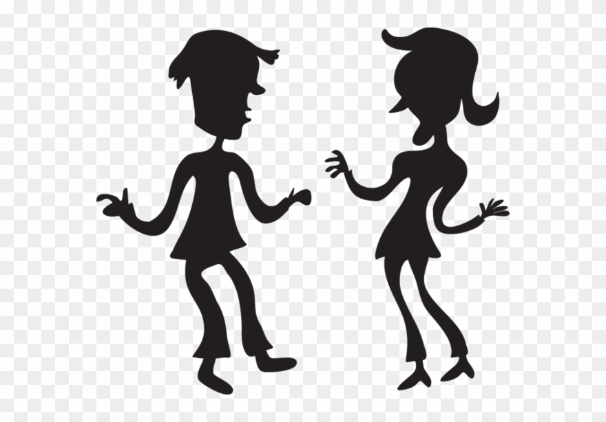 Cartoon Silhouette Of Man And Woman Dancing - Hd Couple Image Png Cartoon Clipart