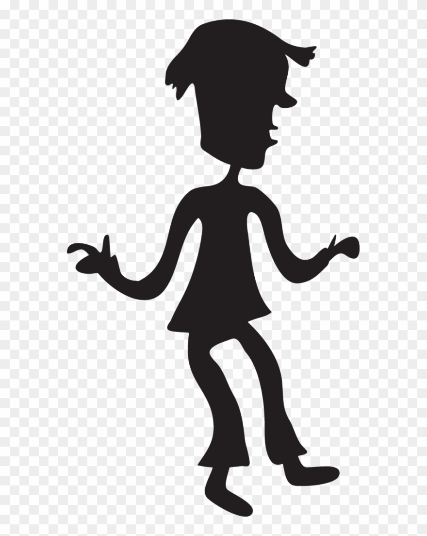 Cartoon Silhouette Of Man And Woman Dancing Clipart