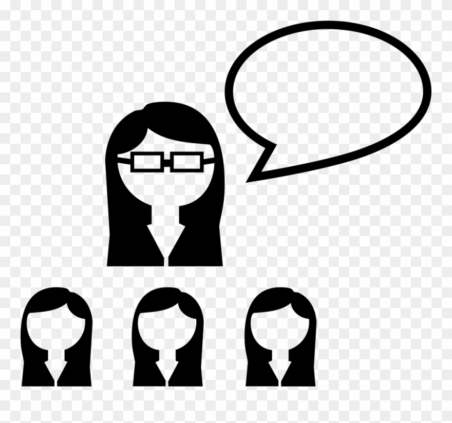 Group Of Female Students And Their Teacher Comments - Icon Female Teacher Clipart