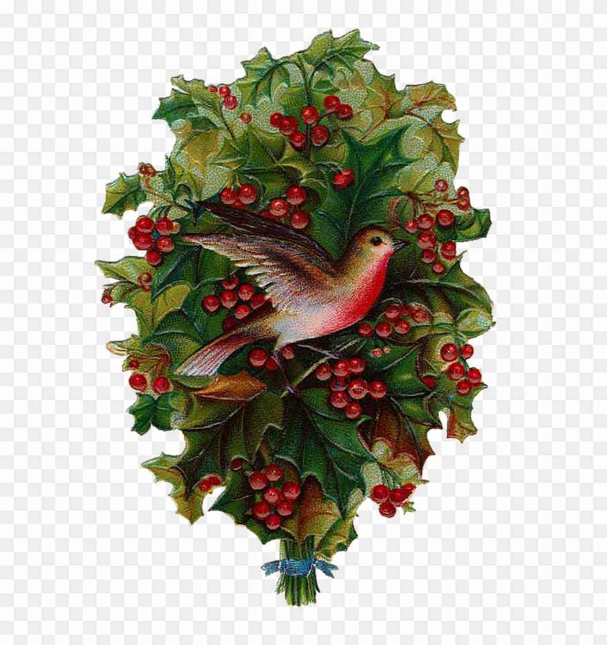 Vintage Victorian Christmas Die Cut Clipart