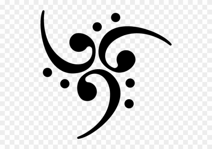 By Ms - Bass Clef Tattoo Design Clipart