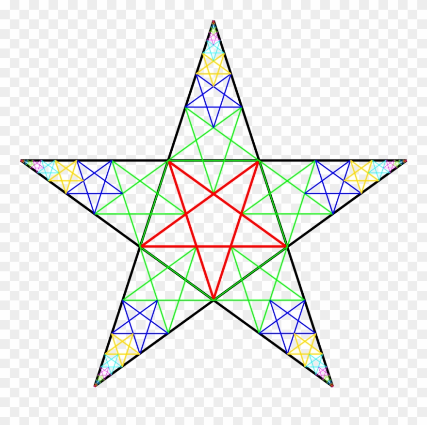 Drawing Pentagram Original - Recursive Embedded Pentagrams Clipart