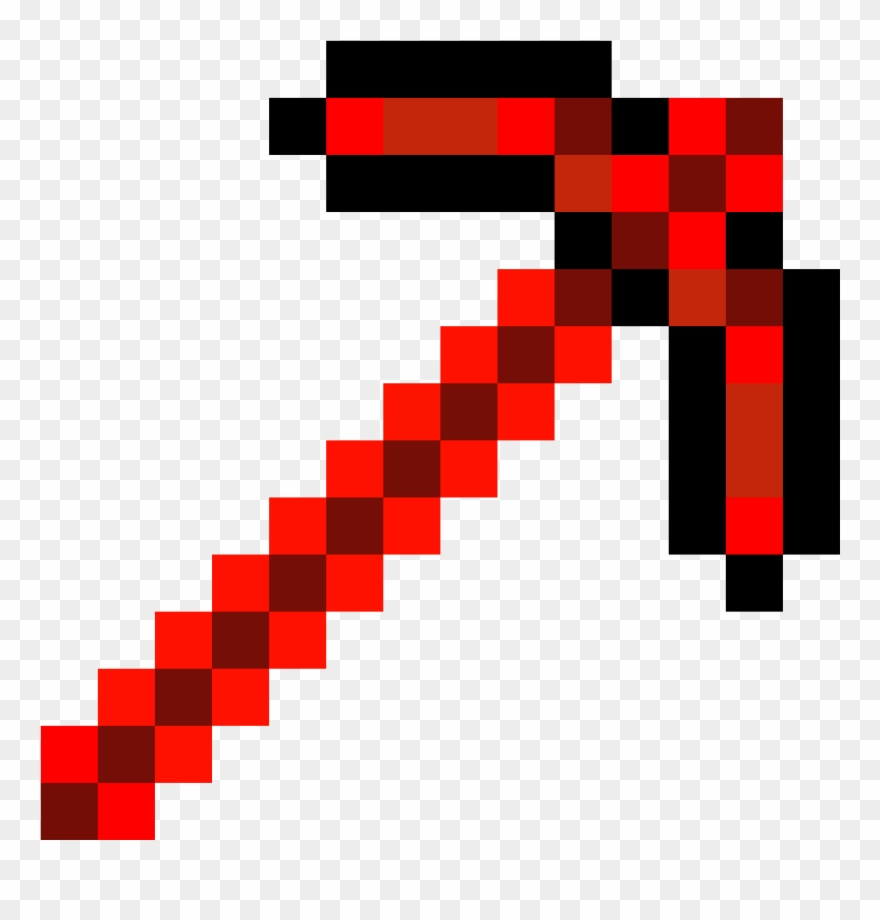 Redstone Pickaxe - Minecraft Diamond Pickaxe Png Clipart
