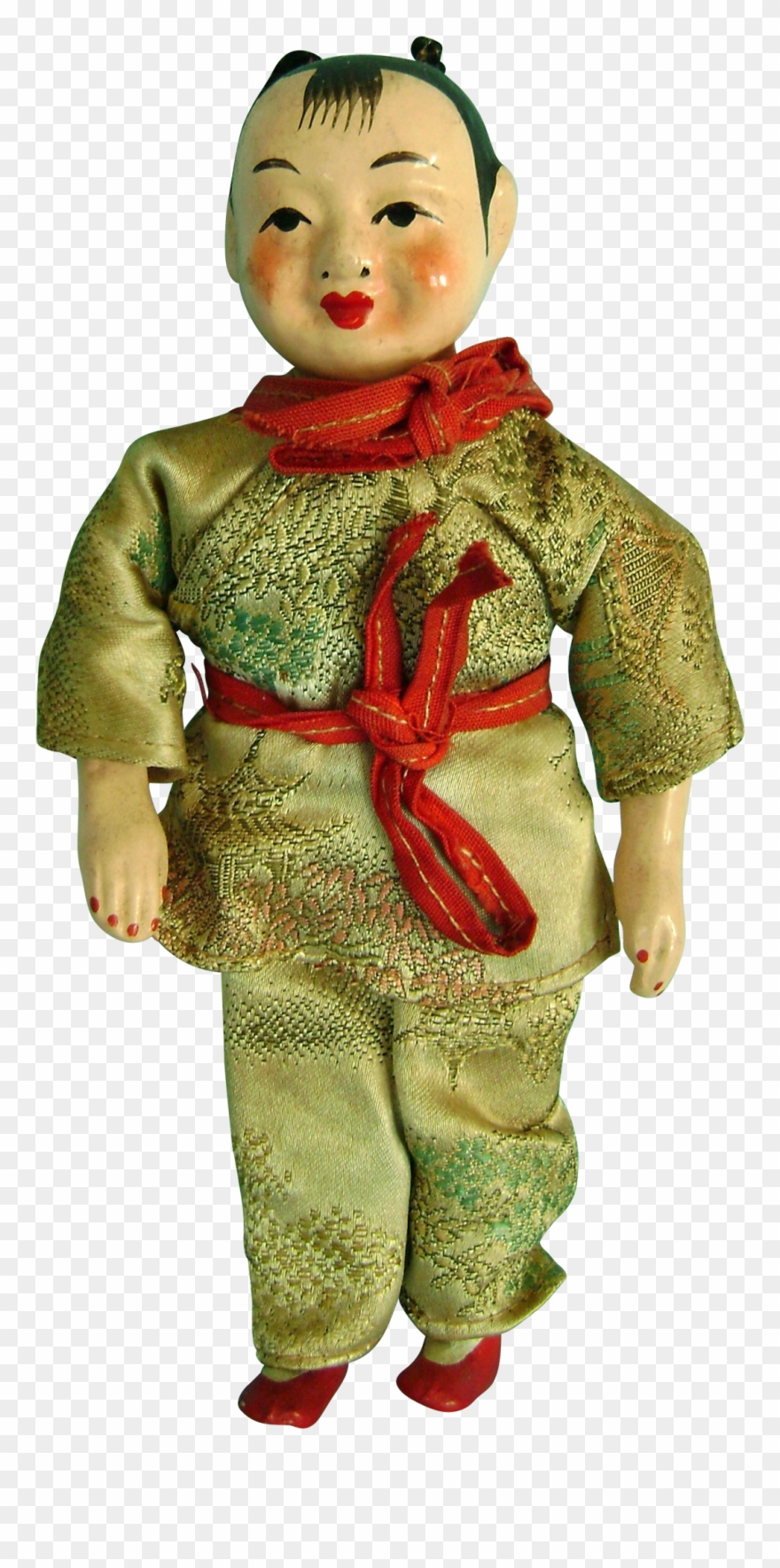Vintage Antique Chinese Paper Papier Mache & Cloth - China Doll Clipart