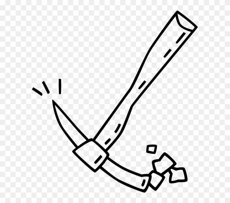 Vector Illustration Of Mining Pickaxe Or Pick Hand - Line Art Clipart