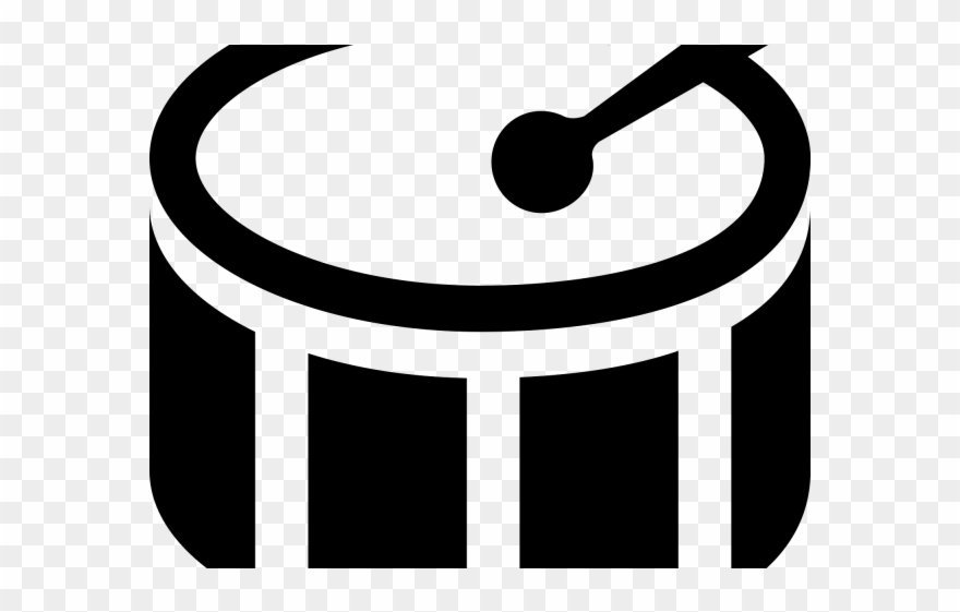 Drum Clipart Svg - Black And White Bass Drum - Png Download