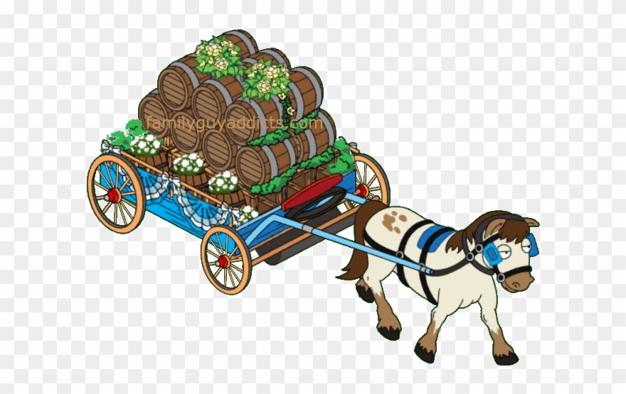 Horse Drawn Keg Carriage - Carriage Clipart