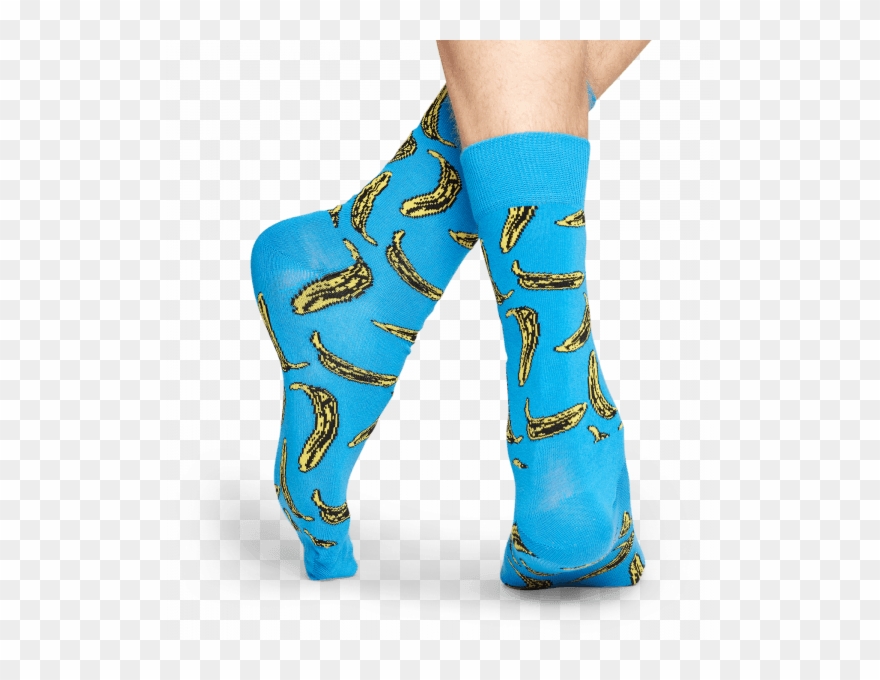 Andy Warhol Banana Sock - Happy Socks Andy Warhol Banana Sock Blue M/l Clipart