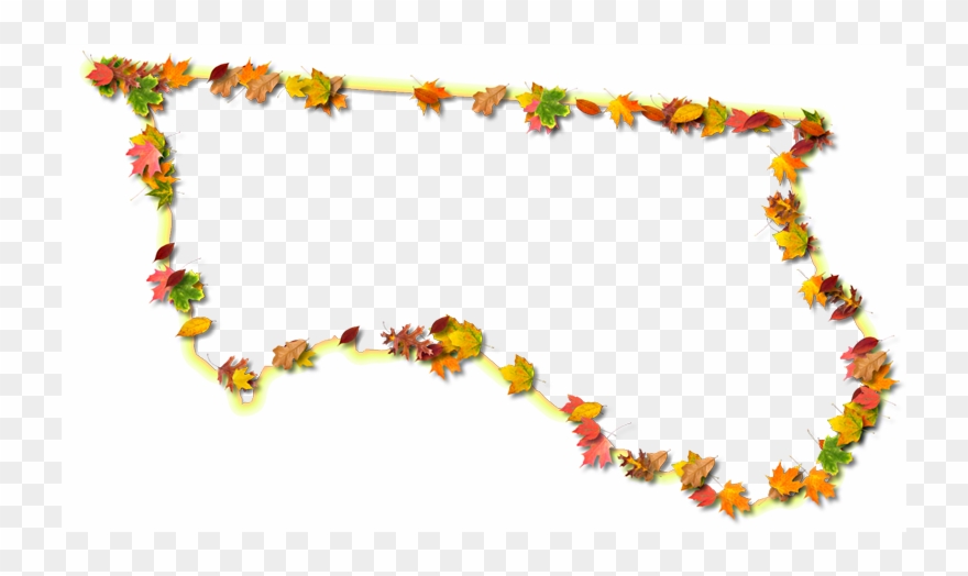 A Yellow And Orange Outline Map Of Hamilton With Fall - Floral Design Clipart