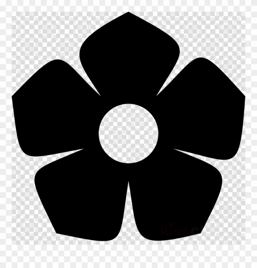 Flower Black Clipart - Png Download