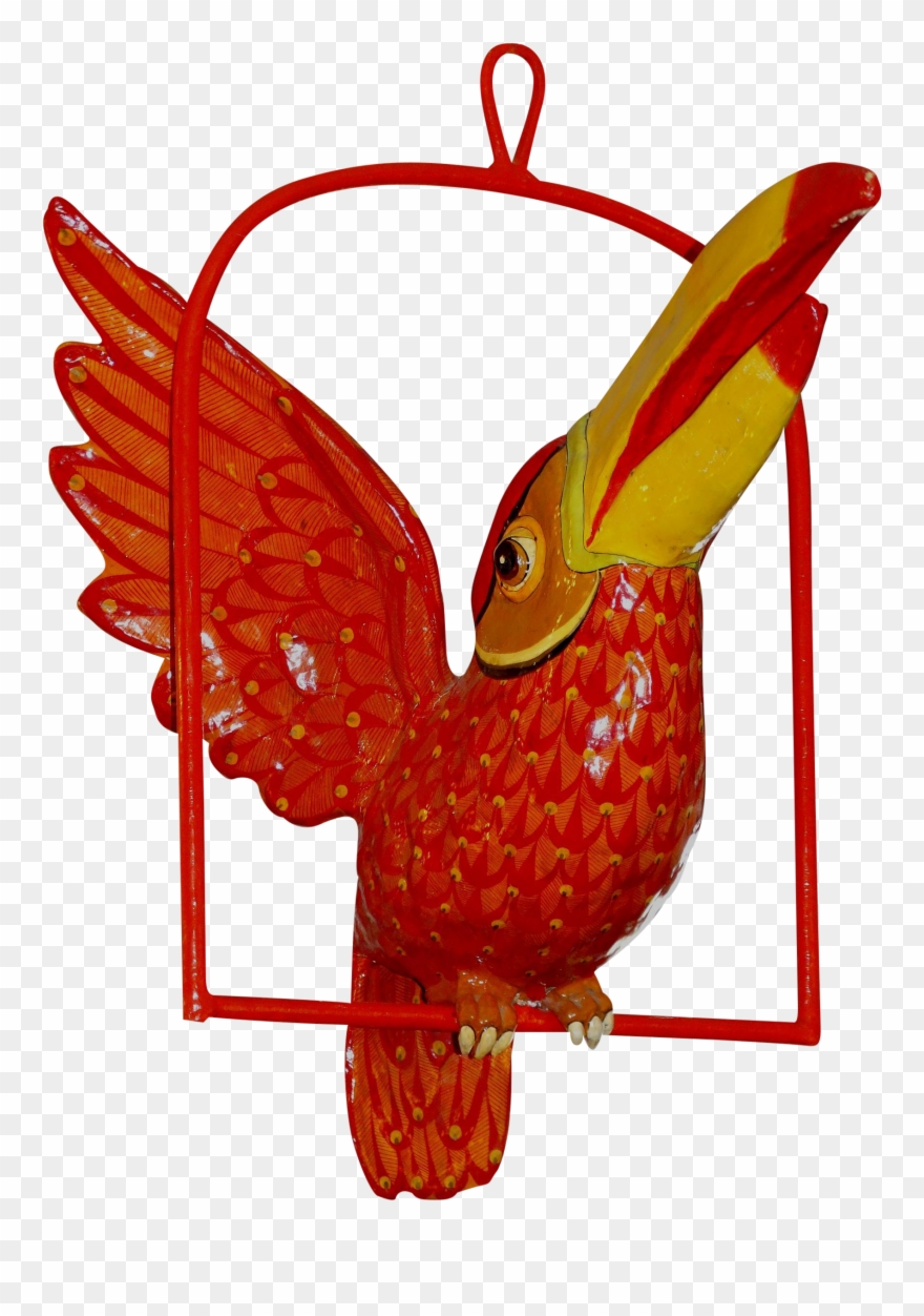 Sergio Bustamante Style Papier Mache Bird Hanging Birds, - Illustration Clipart