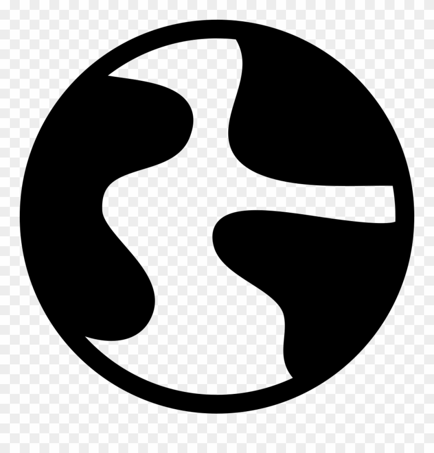 Planet Svg Separate Clipart Black And White Library - Icon - Png Download