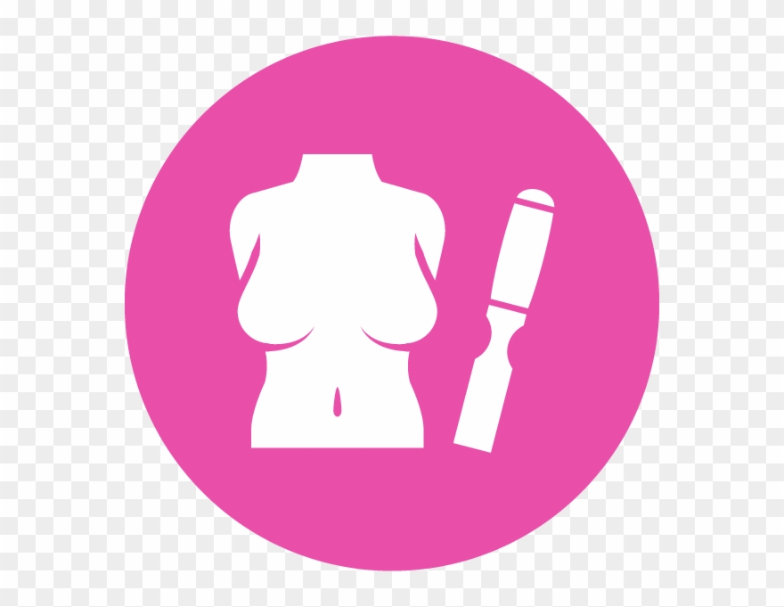 A Pink Circular Image Of A Woman's Breasts And A Chisel - Pink Linkedin Icon Transparent Clipart