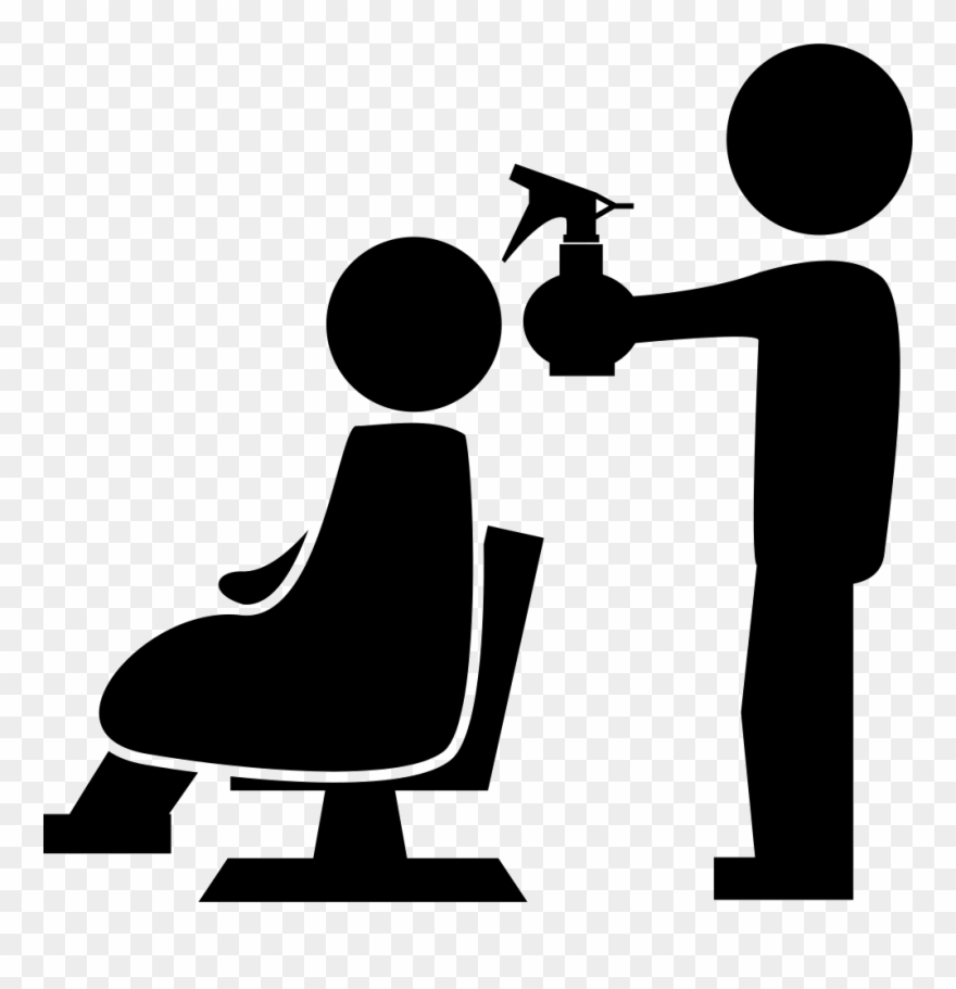 Hairdresser With Spray Bottle Behind The Client Of - Salon Icon Png Clipart
