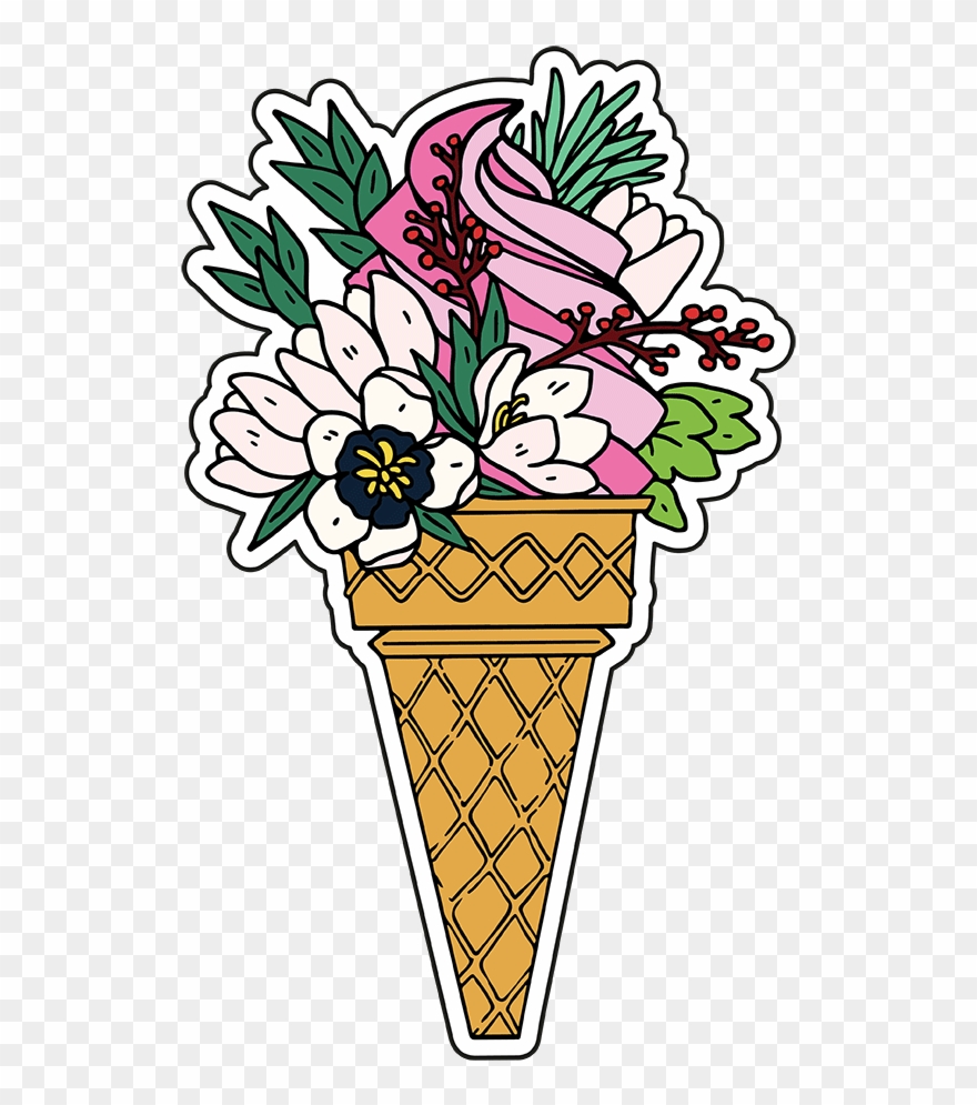 Flower Icecream - Woman Clipart