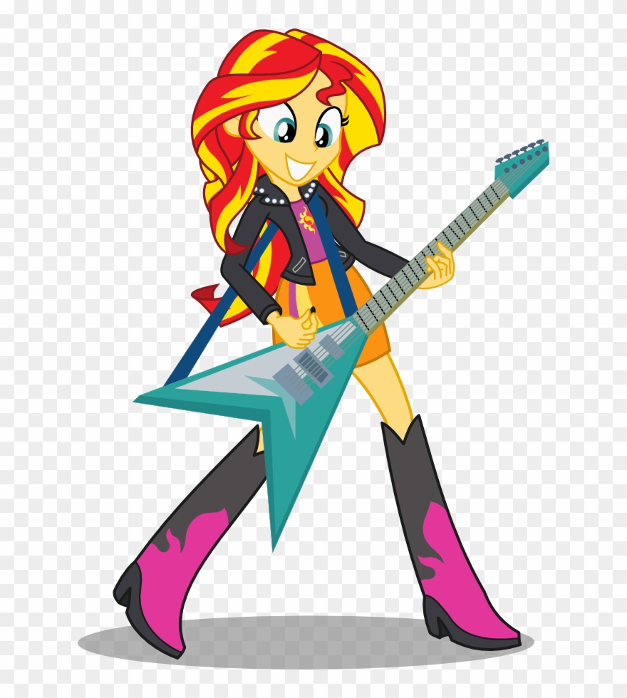 I Also Play Guitar By Seahawk270-d8nq801 - Mlp Eg Sunset Shimmer Guitar Clipart