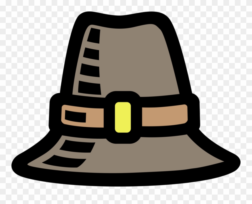 Vector Illustration Of Mayflower Pilgrim Pioneer Hat - Pioneer Hat Clipart