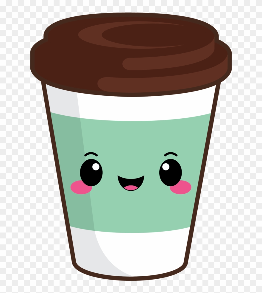 Cute Coffee To Go Green - Kaffee Emoji Liebhaber Runder Aufkleber Clipart