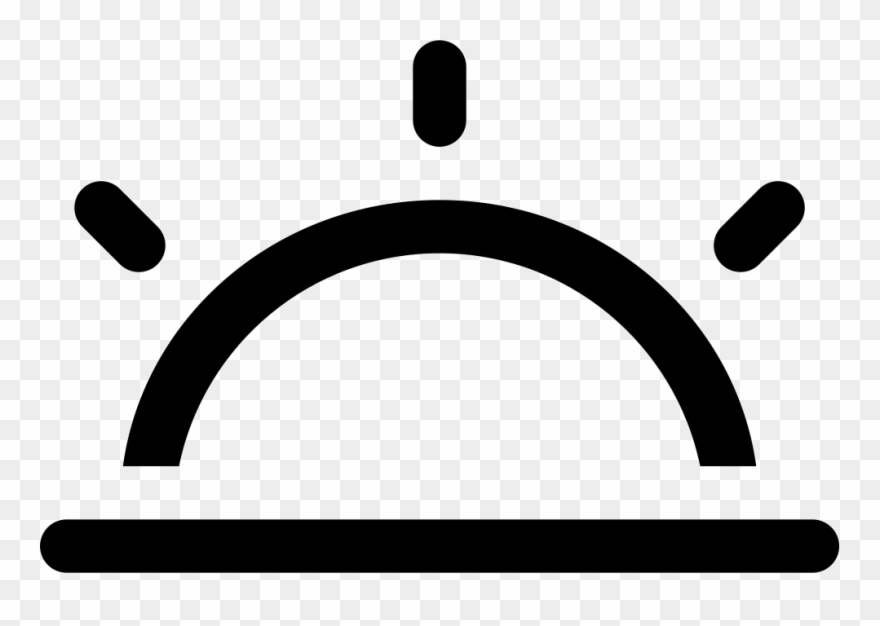 Sunrise Or Sunset Comments - Black And White Clipart