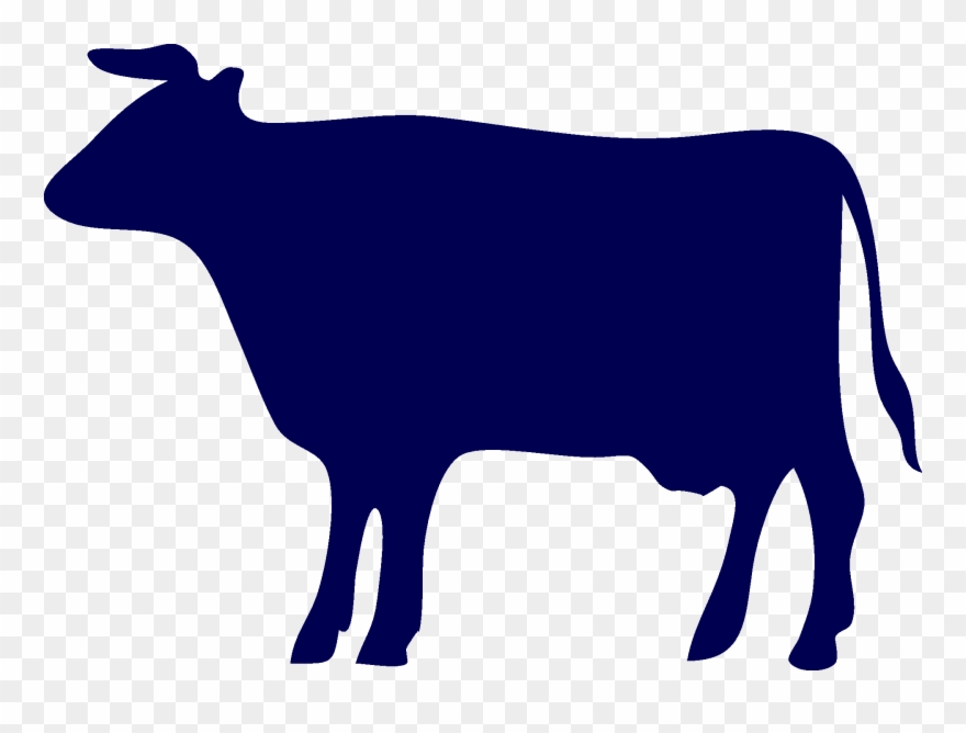 Grilled Oxen - Cow Silhouette Grey Clipart