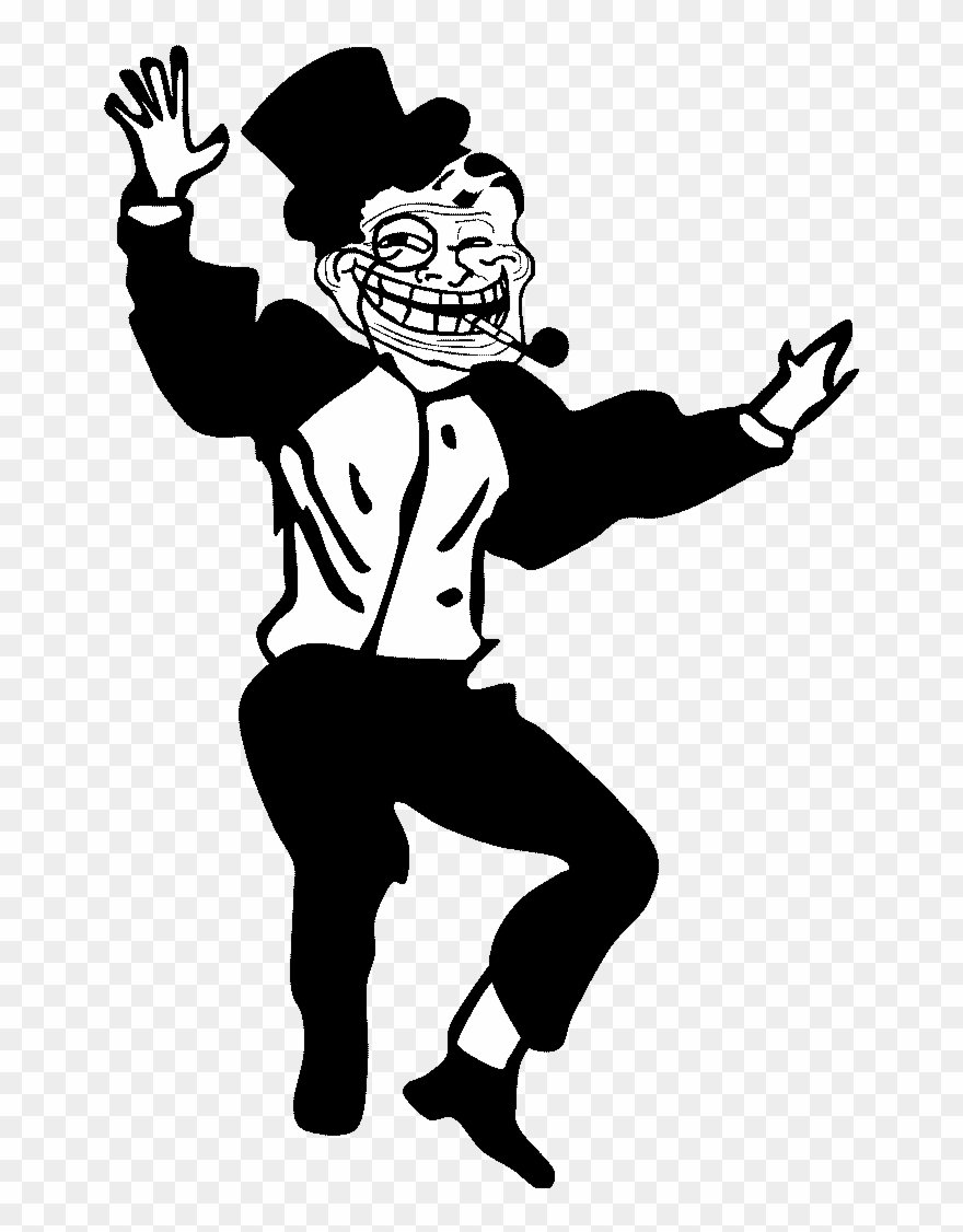 Black Black And White Man Fictional Character Male - Troll Meme Dance Clipart