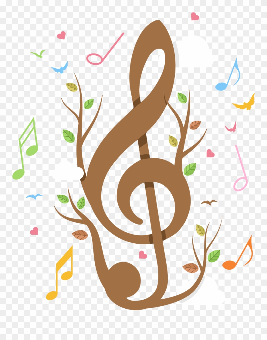 创意音乐符号- Music Note Template Printable - Vector The Treble Clef Icon Clipart