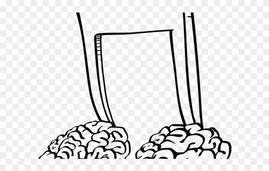 Drawn Music Notes Outline - Music Brain Clipart - Png Download