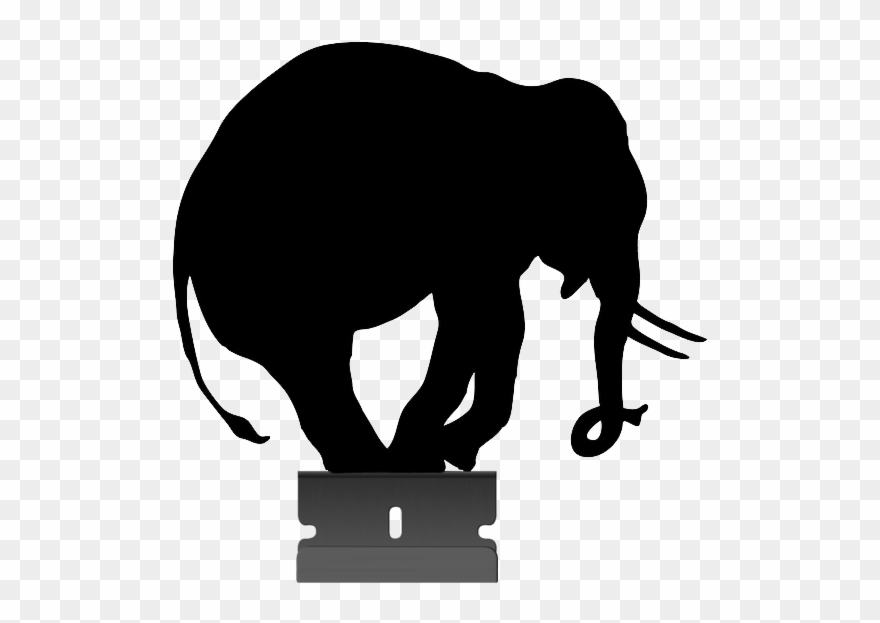 Balancing An Elephant On A Razor Blade Clipart