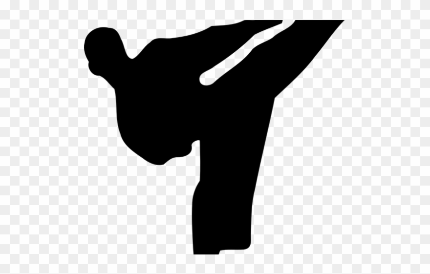 Mixed Martial Arts Clipart Practice Karate - Karate Kick Silhouette - Png Download