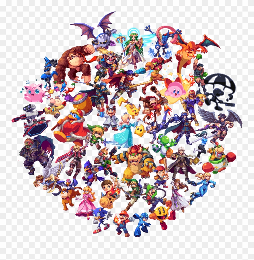 Smash4 By Abysswolf Individual Characters - Super Smash Pixel Art Clipart
