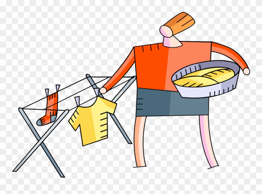 Hanging Laundry Clothing On Image Illustration Of Clipart