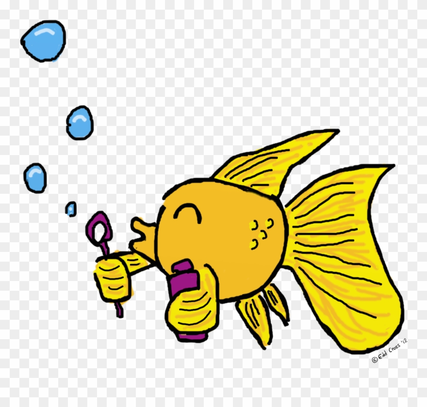Fish Blowing Bubbles Illustration Clipart
