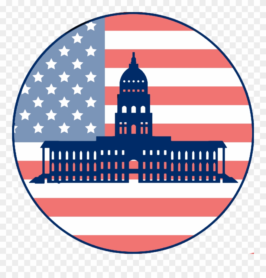 Us State Capitol Buildings - United States Flag Circle Clipart