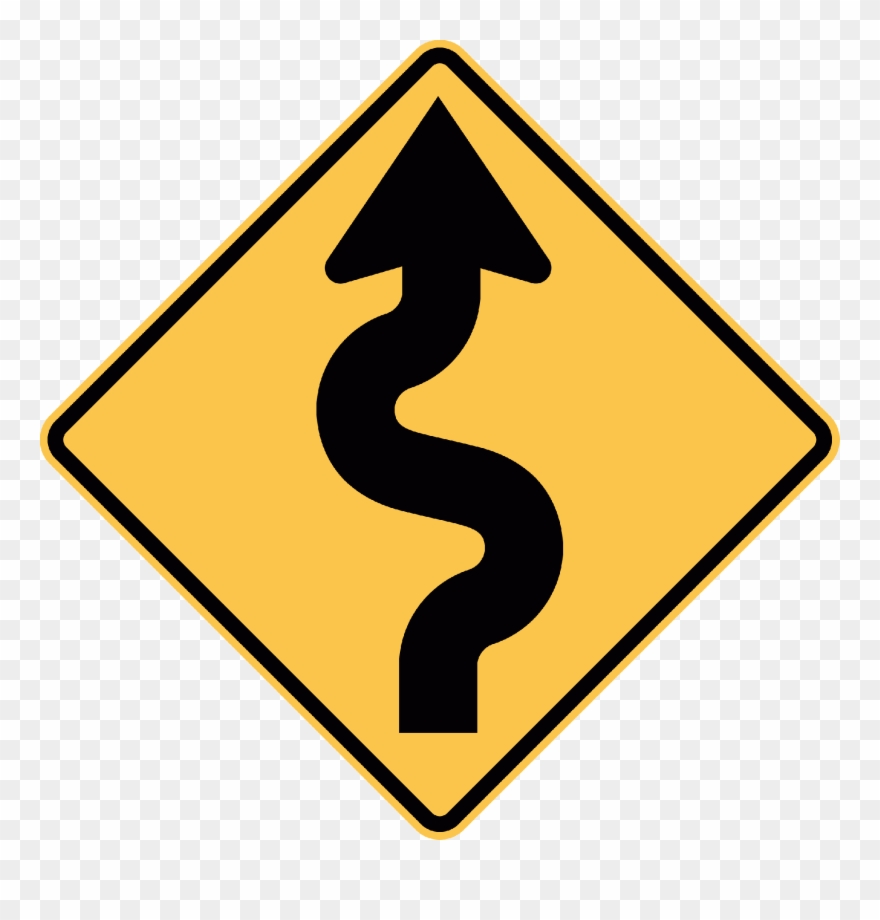 W1-5r Winding Road Right Clipart