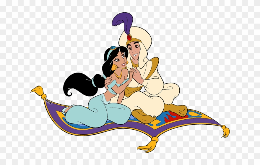 Jasmine And Aladdin On The Magic Carpet Clipart