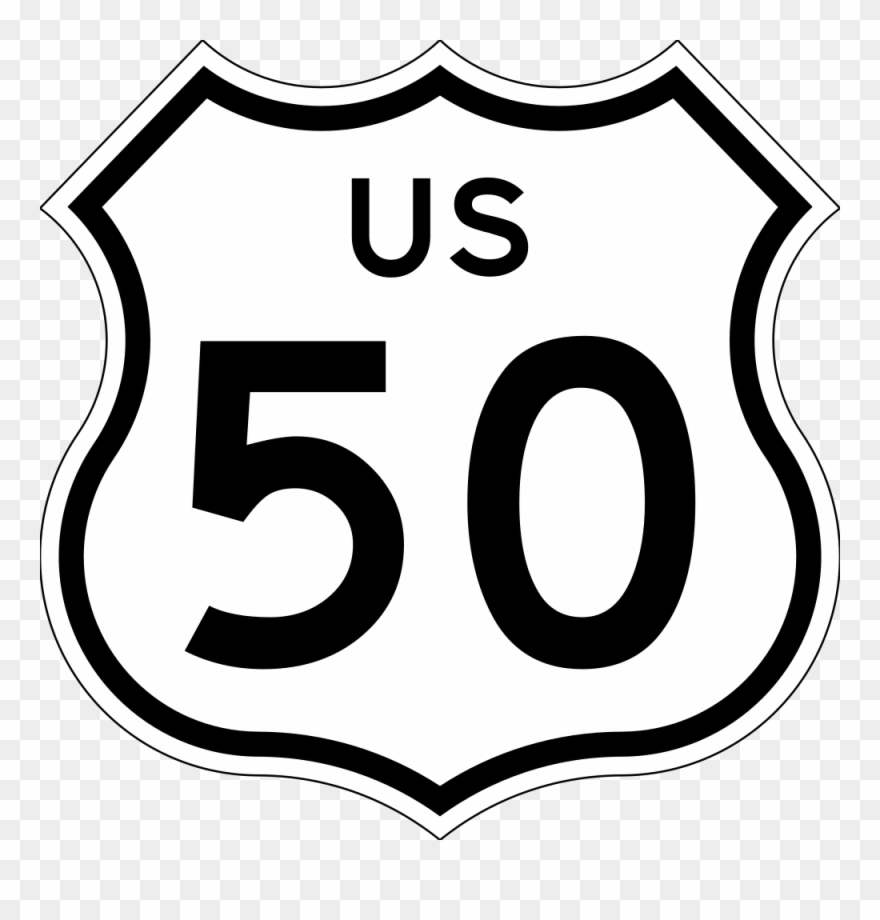 Open - Us Route 50 Sign Clipart