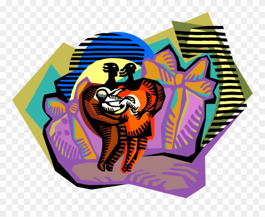 Vector Illustration Of New Parents Bringing Newborn - Illustration Clipart