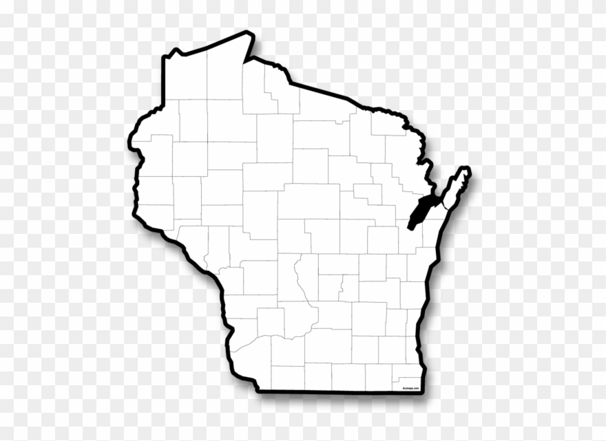Wisconsin - Map Of Wisconsin Black And White Clipart