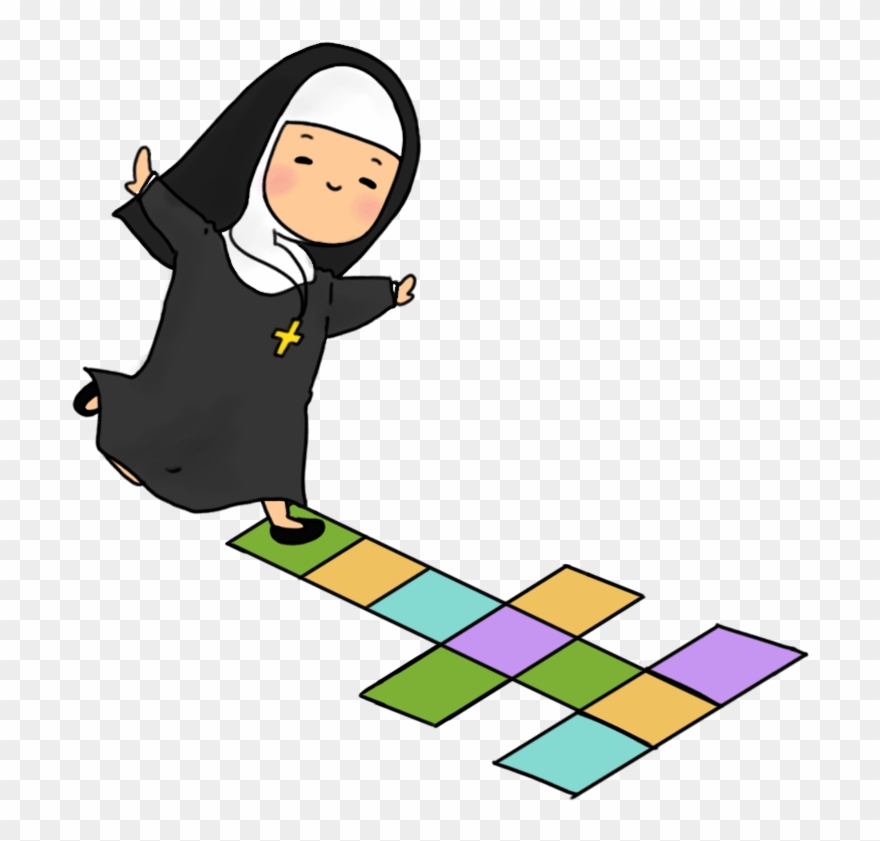 Nun Skipping - Skipping Rope Clipart