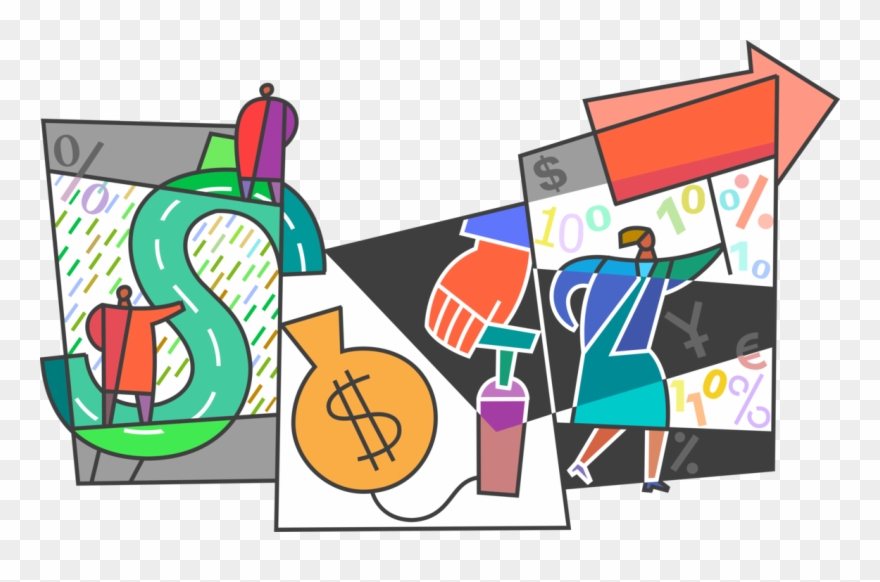 Vector Illustration Of Inflating Financial Expectations - Illustration Clipart