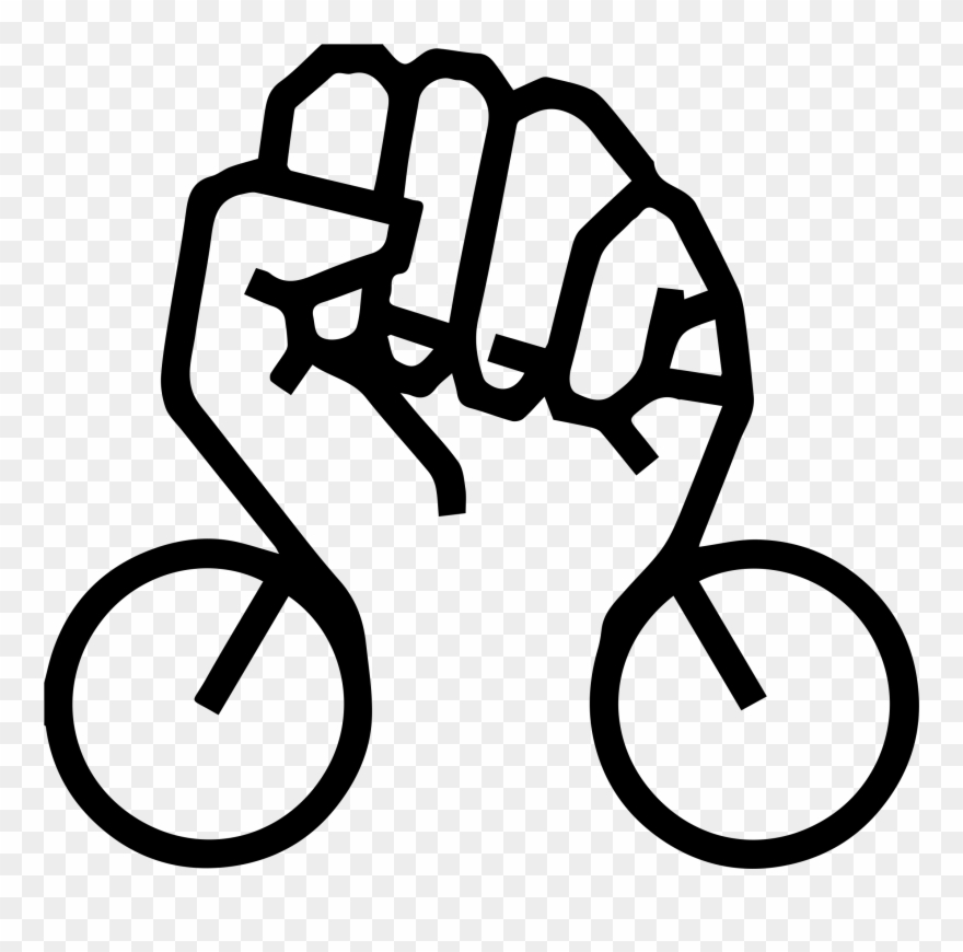 0260 Bicycle Fist - Critical Mass Houston Cool Logo Clipart
