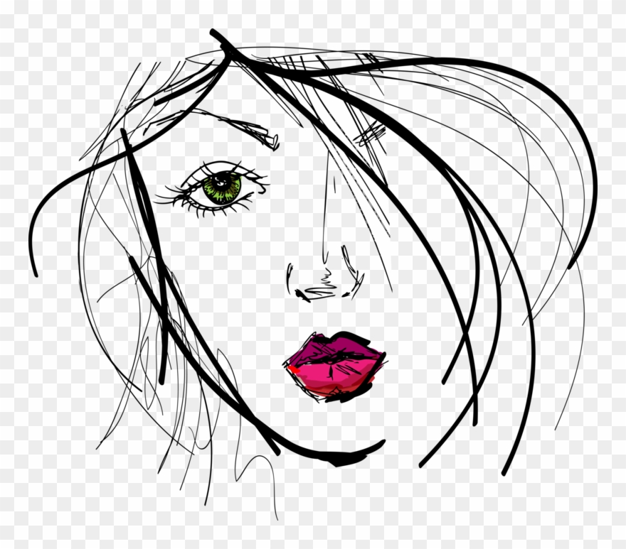 Artwork Hd - Woman Face Sketch Png Clipart