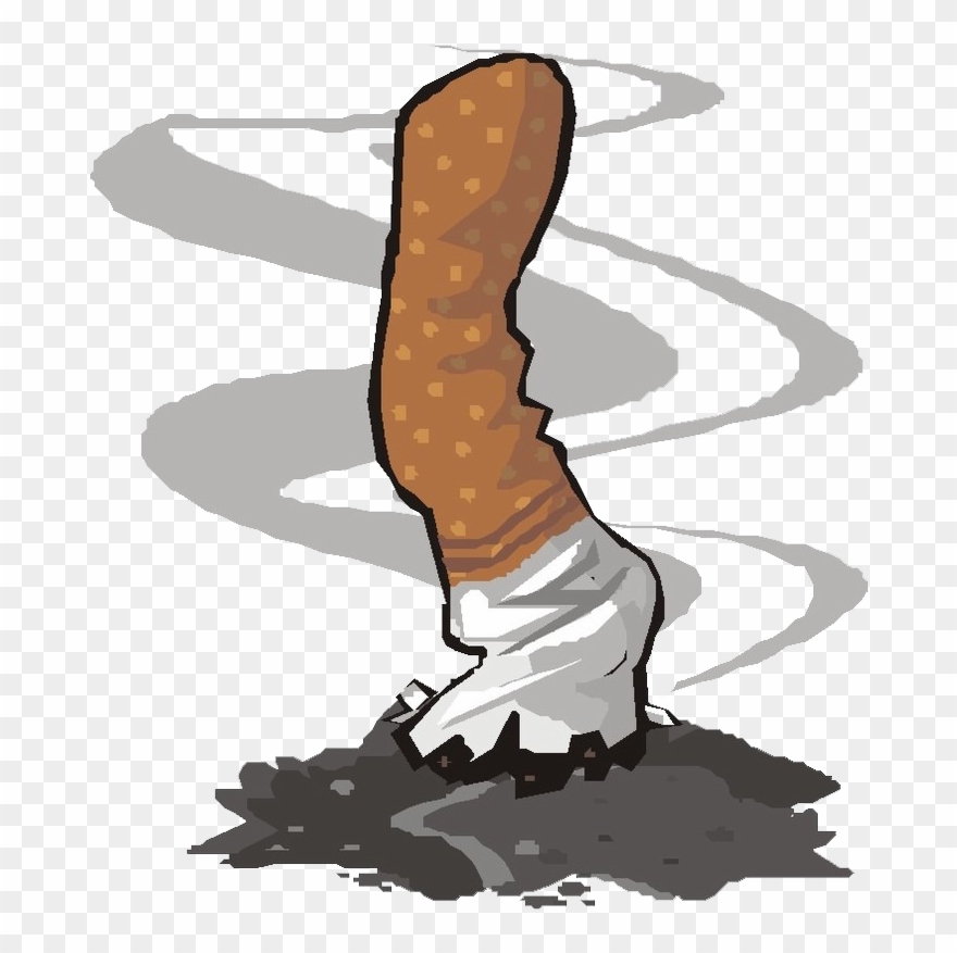 Cigar Clipart Burning - Cigarette Butts Cartoon Transparent Background - Png Download