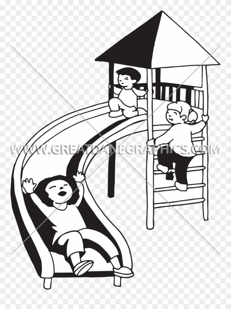 Clipart Library Library Children Production Ready Artwork - Playground Slide Drawing - Png Download