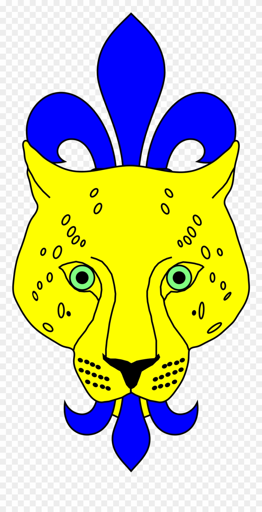 Leopard Jessant De Lys Clipart