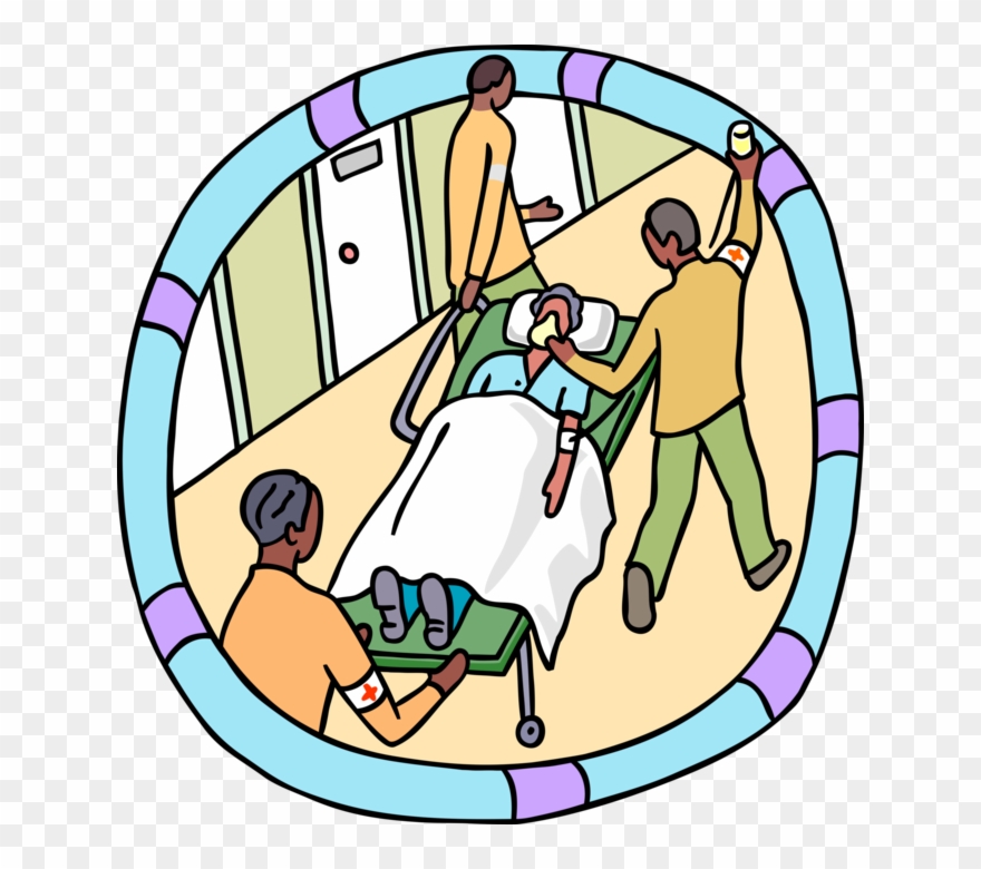 Emergency Patient On Stretcher Clipart